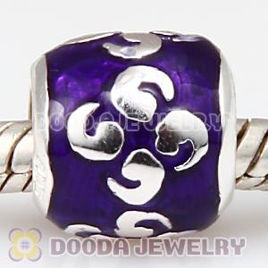 925 Sterling Silver European Style Zen Charms Enamel Blue