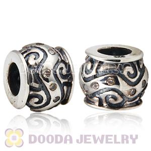 European Style Silver Beads with Champagne Stone