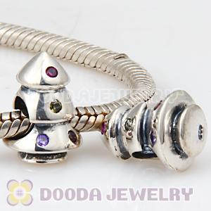 Largehole Jewelry Style Christmas tree Charm Beads with CZ Stone