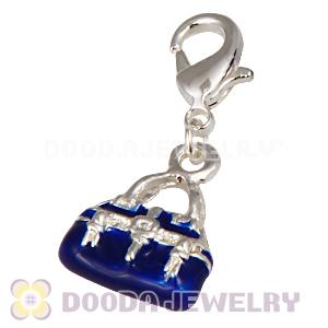 Wholesale Tscharm Jewelry Silver Plated Alloy Purple Handbag Charms