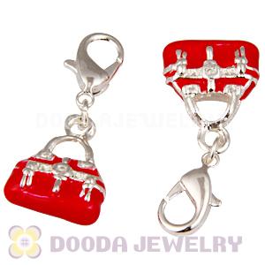 Wholesale Tscharm Jewelry Silver Plated Alloy Purple Handbag Charms