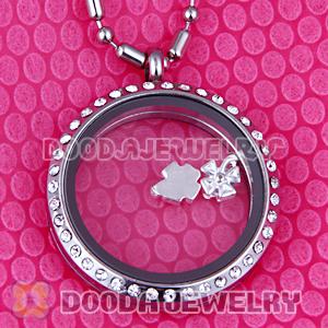 Alloy Four Leaf Clover Floating Locket Charms Wholesale