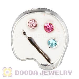 Alloy drawing board with crystal Floating Locket Charms Wholesale