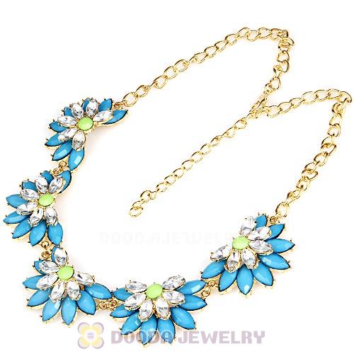 Resin Rhinestone Crystal Lotus Choker Bib Necklace Wholesale