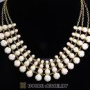 Chunky Multilayer Resin Rhinestone Choker Bib Necklaces Wholesale