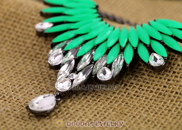 2013 Design Lollies Green Resin Crystal Pendant Necklaces Wholesale