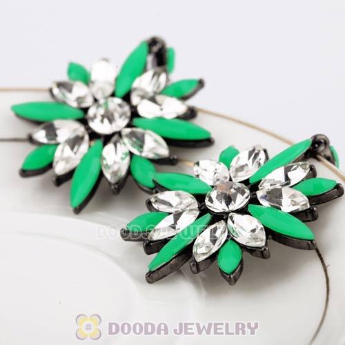 2013 Design Lollies Green Crystal Flower Chandelier Earrings