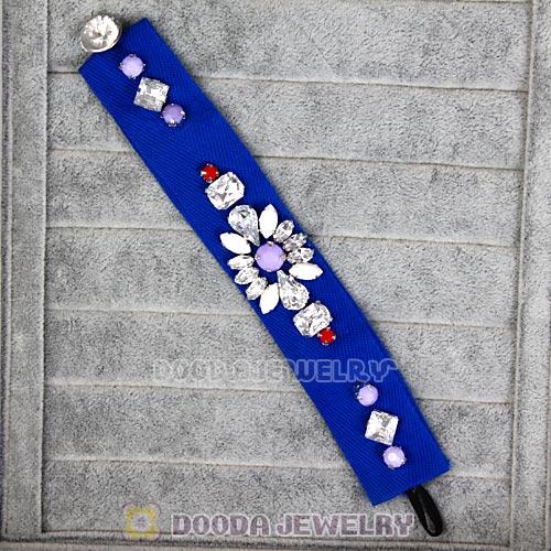 Fashion Blue Cloth and Crystal Bracelets Wholesale
