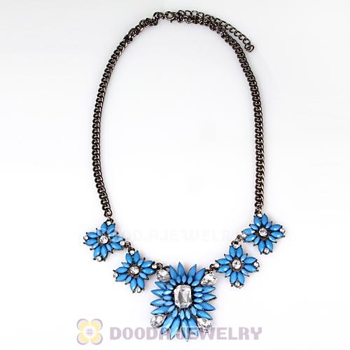 2013 Design Lollies Blue Resin Crystal Statement Necklaces Wholesale