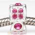 European Sterling Silver Radiance Beads with Rose Austrian Crystal