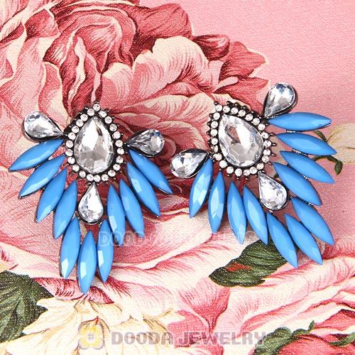 2013 Design Fashion Lollies Blue Crystal Stud Earrings Wholesale