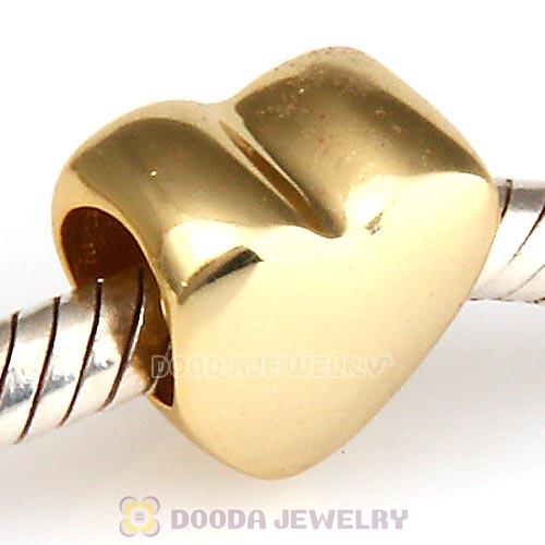 Sterling Silver Gold Plated Heart Beads Wholesale