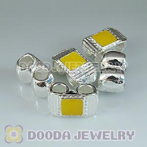 Wholesale Silver Plated European Style Double Hole Beads