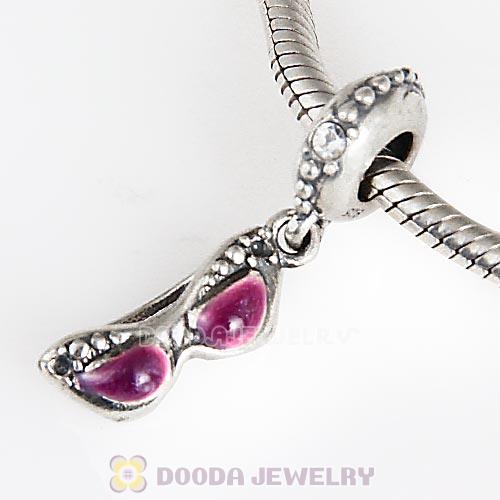 European Sterling Silver Sunglasses Dangle Beads with Clear Austrian Crystal