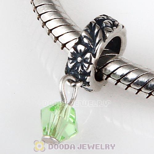 925 Sterling Silver European Style Dangle Beads with Crystal Stone