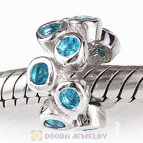 European Sterling Silver Spacer Beads with CZ Stone