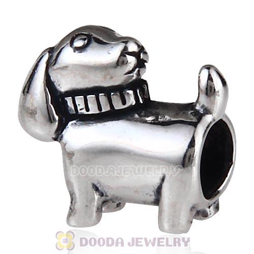 Antique Sterling Silver Lovely Puppy Dog Charm Beads European Style