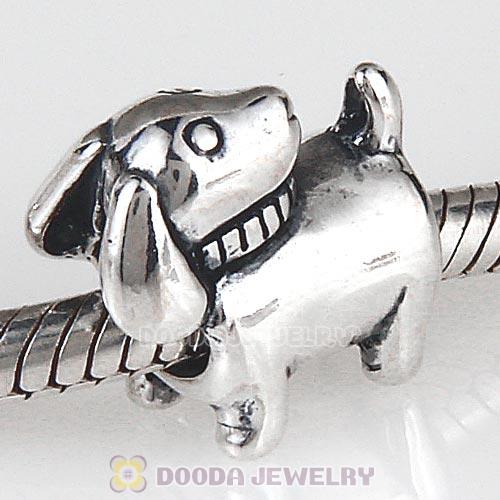 Antique Sterling Silver Lovely Puppy Dog Charm Beads European Style