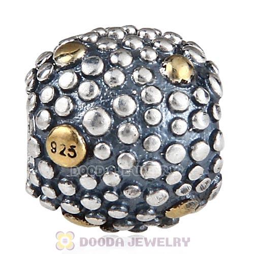 Antique Sterling and Golden Moss Charm Beads European Style