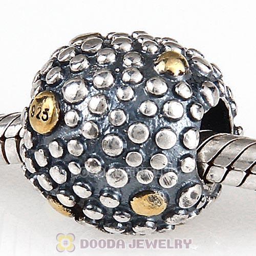 Antique Sterling and Golden Moss Charm Beads European Style