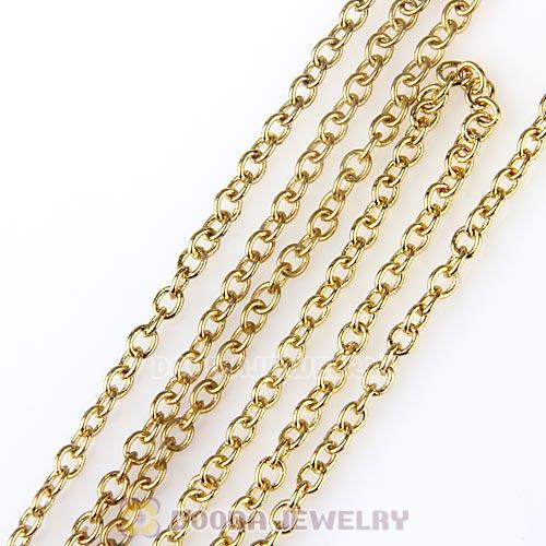 76CM Gold Plated Alloy Necklace Chain fit Lockets Wholesale