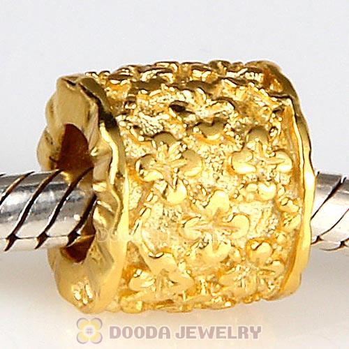 Gold Plated flower to flower Euroepean Style Silver Beads