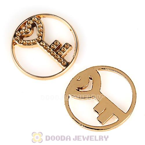 22mm Large Rose Gold Heart Key Alloy Window Plate