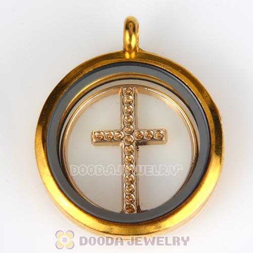 22mm Large Rose Gold Cross Alloy Window Plate