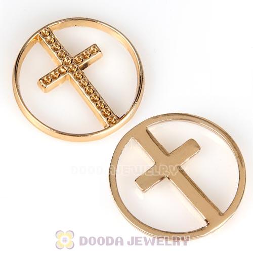 22mm Large Rose Gold Cross Alloy Window Plate