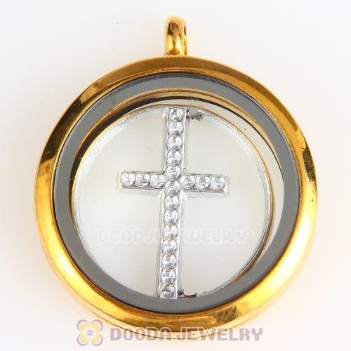 22mm Large Platinum Cross Alloy Window Plate