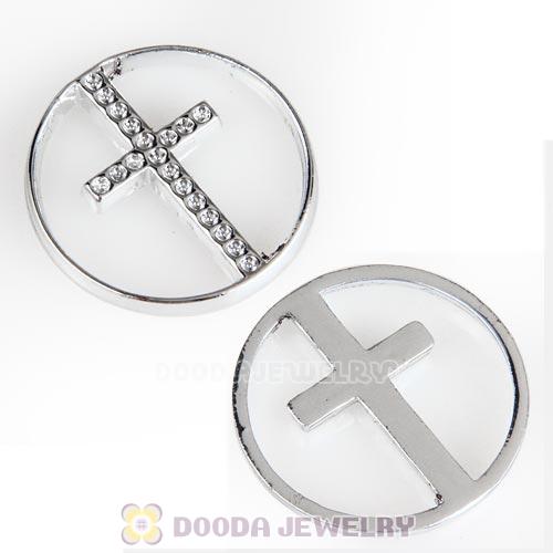 22mm Large Platinum Cross Alloy Window Plate
