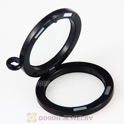 30mm Black Plated Alloy Glass Floating Locket Pendant Wholesale