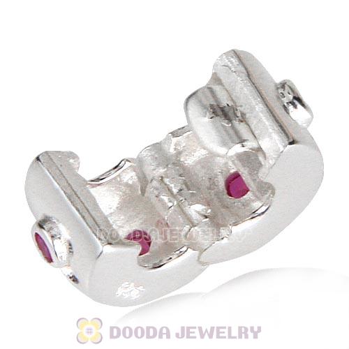 European Style 925 Silver Clip Beads with CZ Stone
