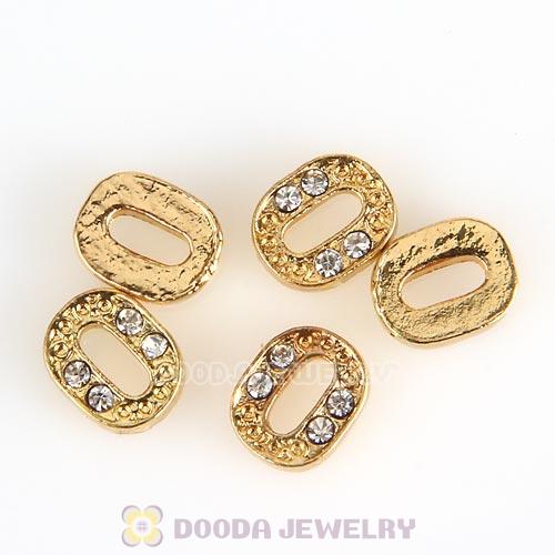 Gold Plated Alloy Number 0 with Crystal Floating Locket Charms Wholesale