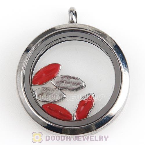 Platinum Plated Alloy Enamel Lips Floating Locket Charms Wholesale