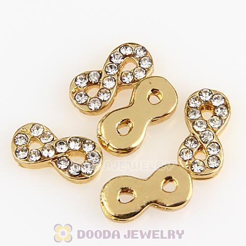 Gold Plated Alloy Infinity with Crystal Floating Locket Charms Wholesale