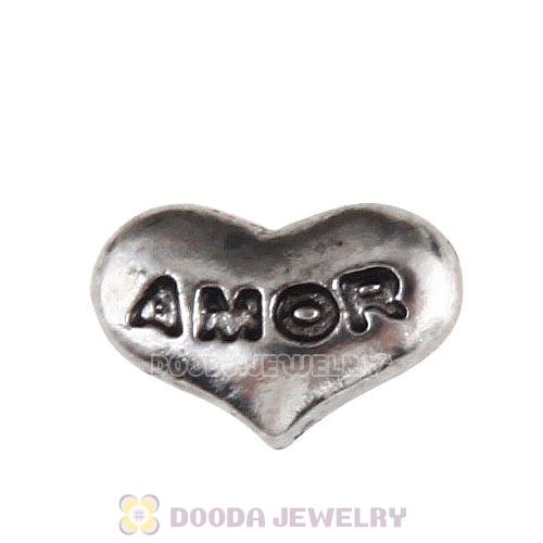 Platinum Plated Alloy Amor heart Floating Scissors Charms Wholesale