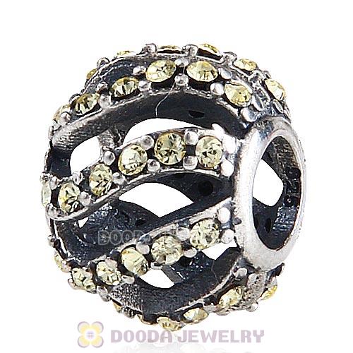 Sterling Silver Winter Wisp Bead with Jonquil Austrian Crystal