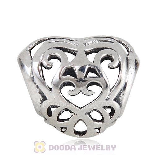 European Style Sterling Silver Open Heart Filigree Beads Wholesale