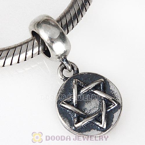 European Style Sterling Silver Beads Dangle Shalom Charm