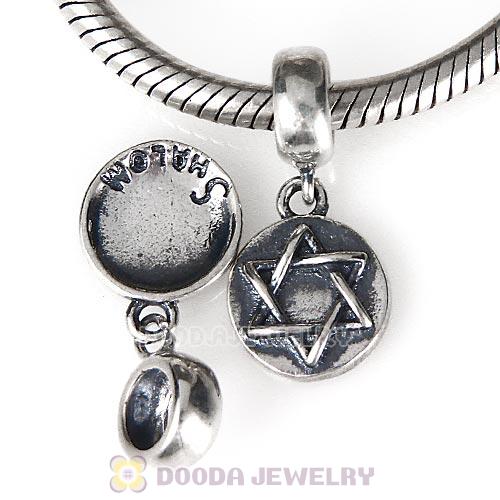 European Style Sterling Silver Beads Dangle Shalom Charm