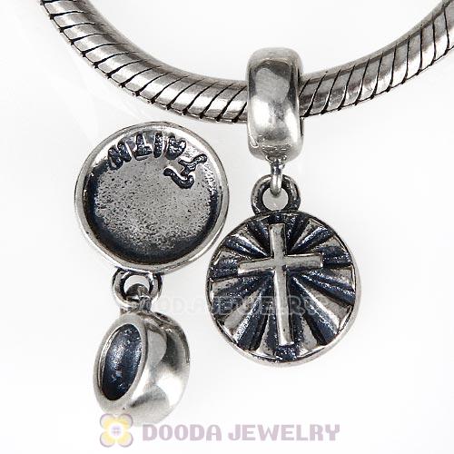 European Style Sterling Silver Beads Dangle Faith Charm