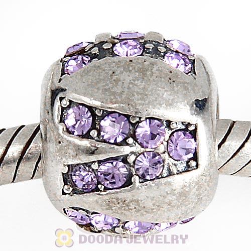 Sterling Silver Surrounded by Love with Violet Austrian Crystal Charm