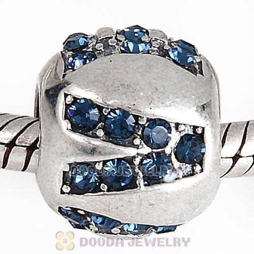 Sterling Silver Surrounded by Love with Montana Austrian Crystal Charm