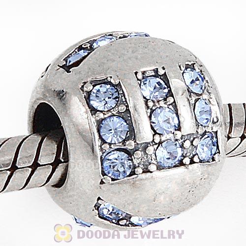 Sterling Silver Surrounded by Love with Light Sapphire Austrian Crystal Charm