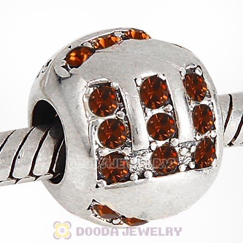 Sterling Silver Surrounded by Love with Smoked Topaz Austrian Crystal Charm