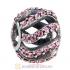 Sterling Silver Winter Wisp Bead with Light Rose Austrian Crystal