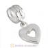 Sterling Silver Heart Dangle Charms with Olivine Austrian Crystal