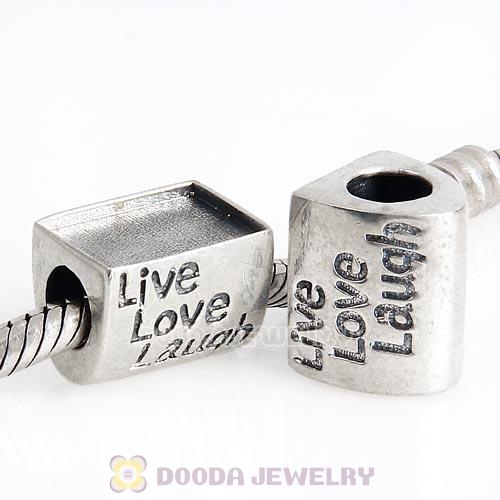 Sterling Silver Live Love Laugh Beads with DIY Photo European Style