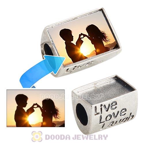 Sterling Silver Live Love Laugh Beads with DIY Photo European Style